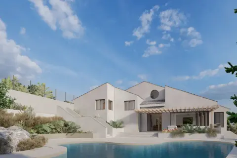 Modern chalet con piscina y jardín. La reforma de fachada ha transformado este chalet en un hogar elegante y funcional.